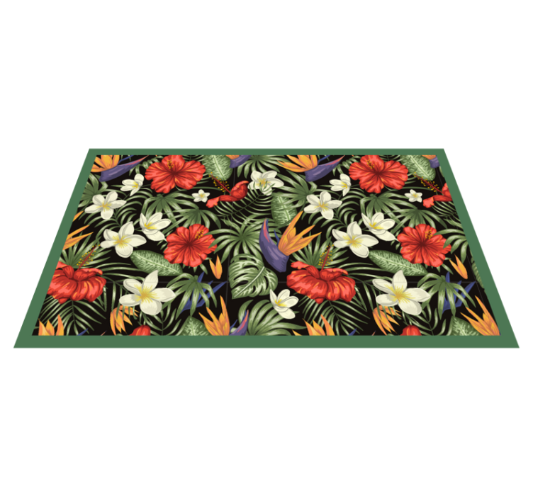 Tapis vinyle plantes motif tropical coloré - TenStickers