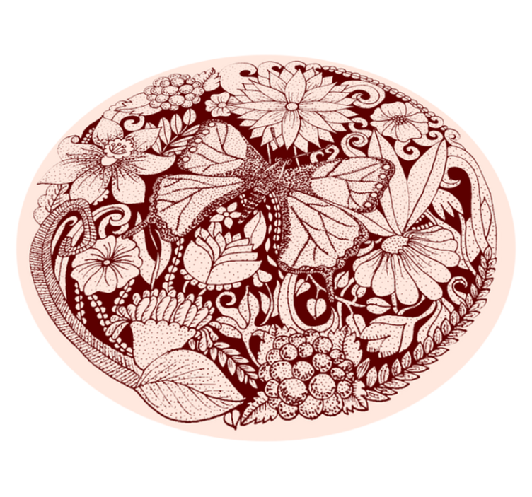 Tapis vinyle plantes conception délicate des ailes - TenStickers