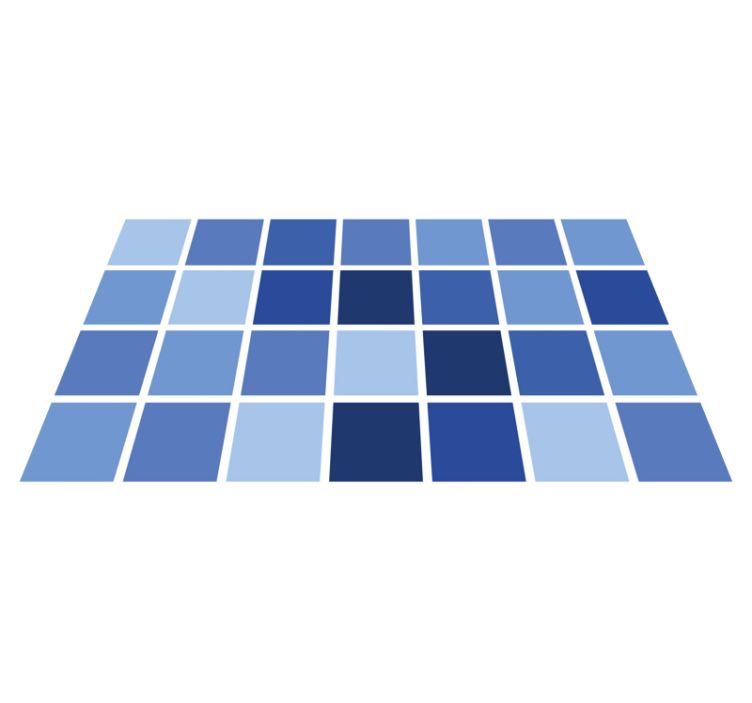 Tapis vinyle salle de bain motif de grille bleu - TenStickers