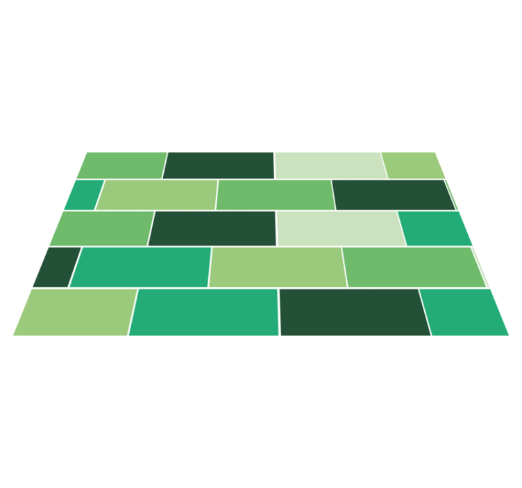 Tapis vinyle carreaux Tons verts - TenStickers
