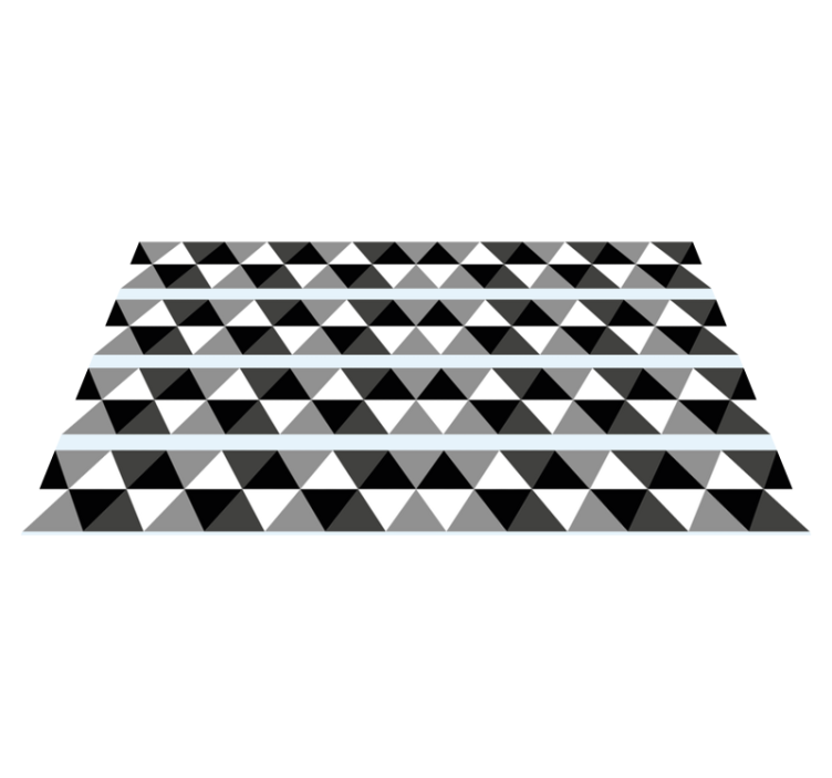 Tapis vinyle géométrique motif triangulaire gris - TenStickers