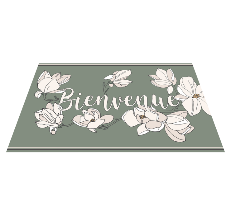 Tapis vinyle citation Phrase avec des fleurs - TenStickers