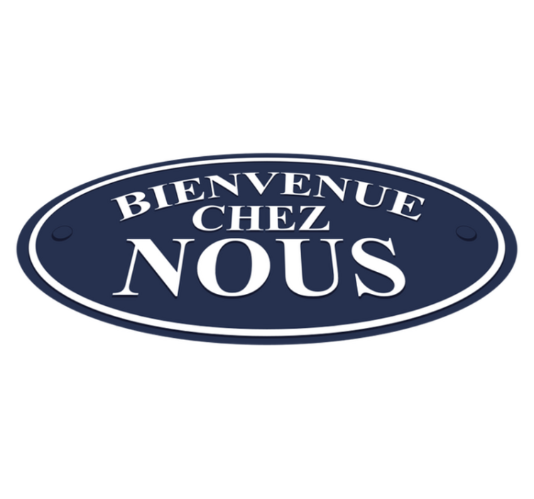 Tapis vinyle Texte Bienvenue fond bleu foncé - TenStickers