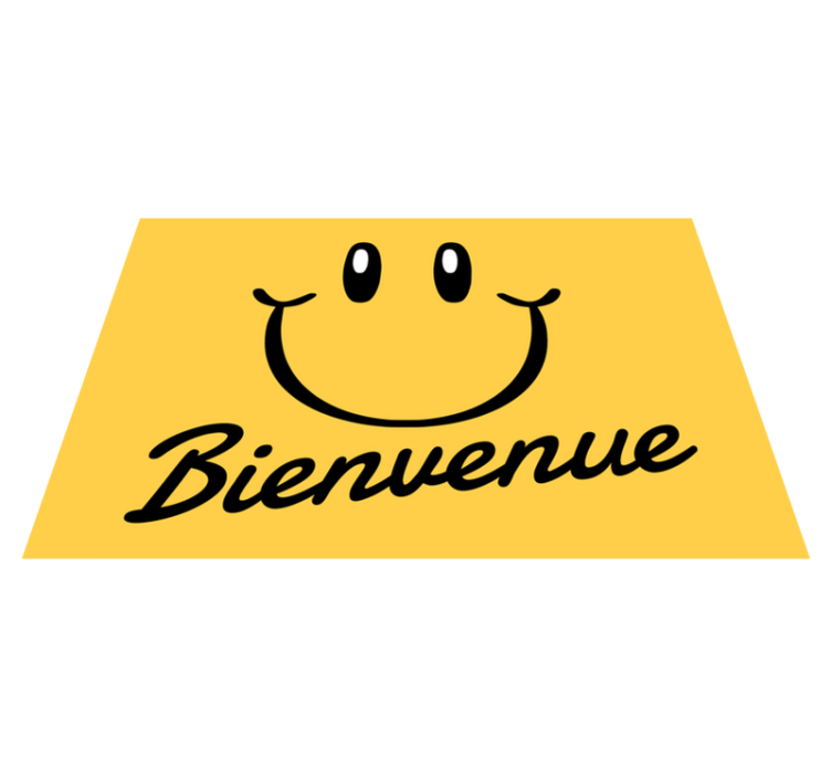 Tapis vinyle citation Smiley drôle jaune - TenStickers