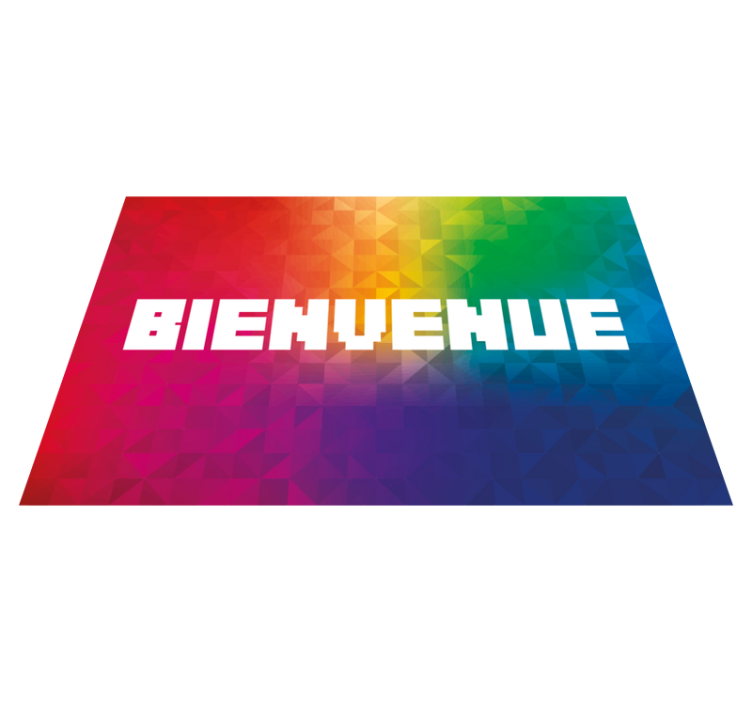 Tapis vinyle citation Bannière colorée et texte de bienvenue - TenStickers