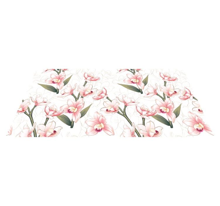 Tapis vinyle plantes motif floral délicat - TenStickers