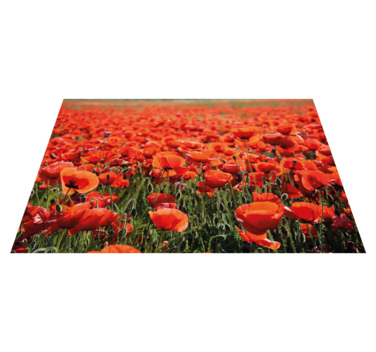 Tapis vinyle plantes coquelicots rouges vibrants - TenStickers
