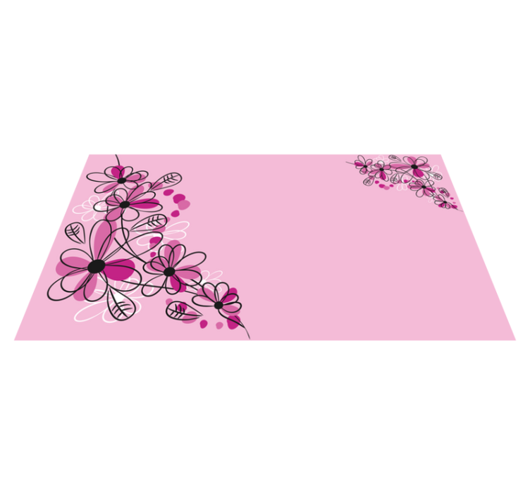 Tapis vinyle plantes charme floral rose - TenStickers