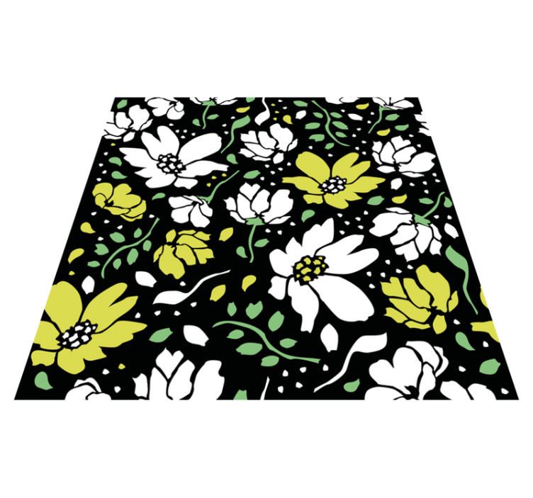 Tapis vinyle plantes motif floral audacieux - TenStickers