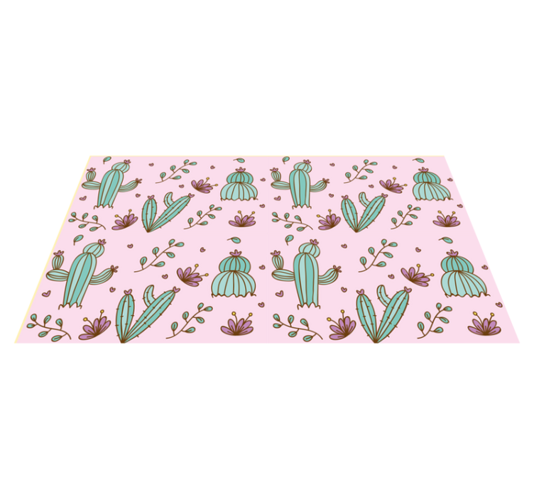 Tapis vinyle plantes motif floral de cactus - TenStickers