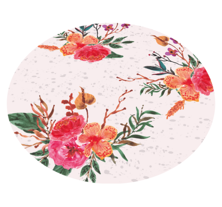 Tapis vinyle plantes pivoines et orchidées - TenStickers