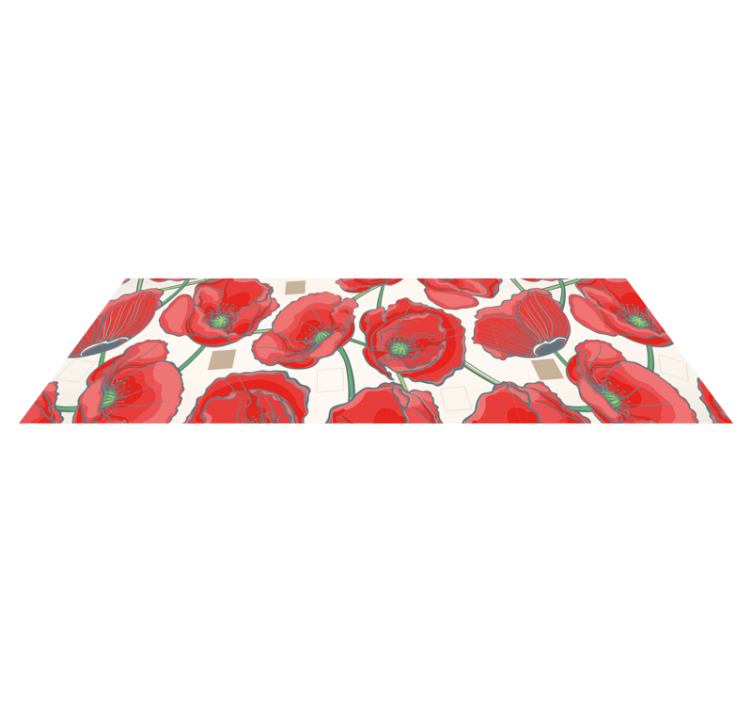 Tapis vinyle plantes sophistication de la fleur cramoisie - TenStickers
