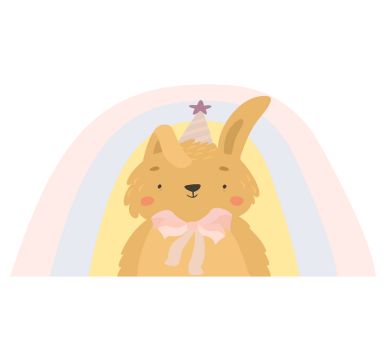 Tapis vinyle pour enfants adorable œuvre d'art de lapin - TenStickers