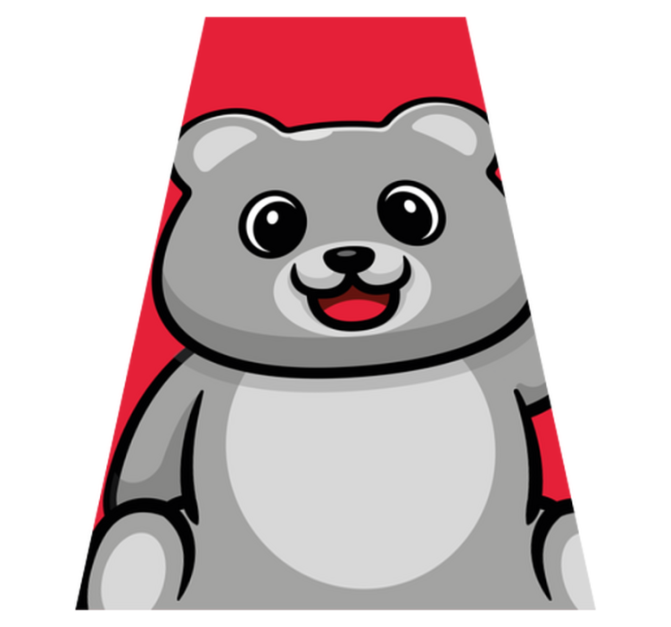 Tapis vinyle pour enfants visage d'ours joyeux - TenStickers