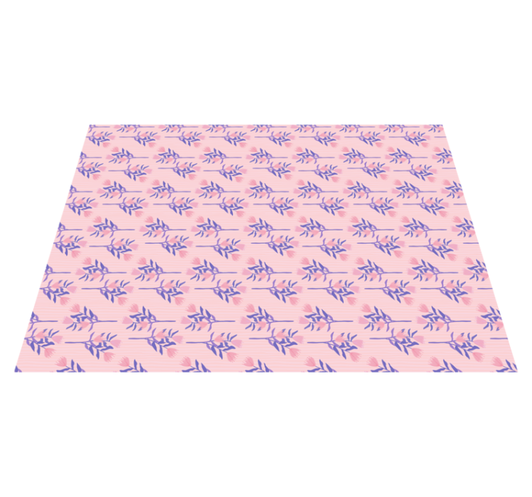 Tapis vinyle plantes motif de feuille florale - TenStickers