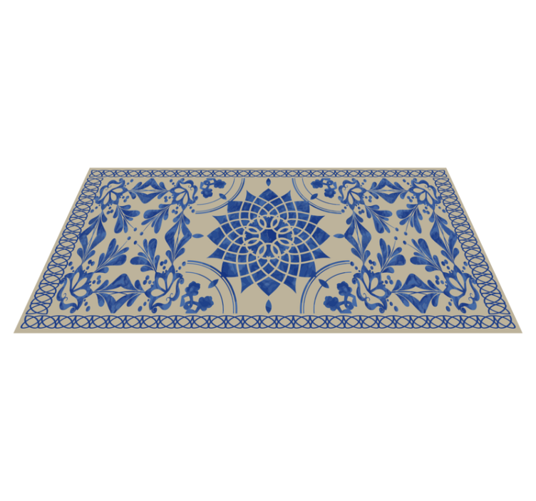 Tapis vinyle mandala motif botanique complexe - TenStickers