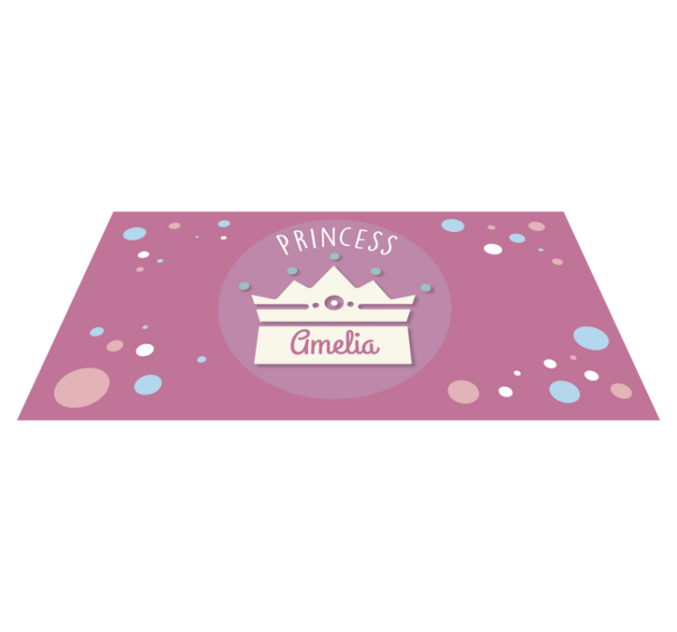 Tapis vinyle personnalisé art de la couronne de princesse - TenStickers