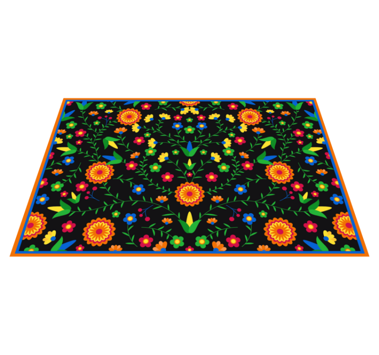 Tapis vinyle plantes couleurs motif vibrant - TenStickers