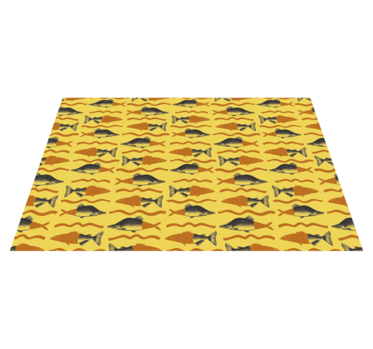 Tapis vinyle animal motif de poisson jaune - TenStickers
