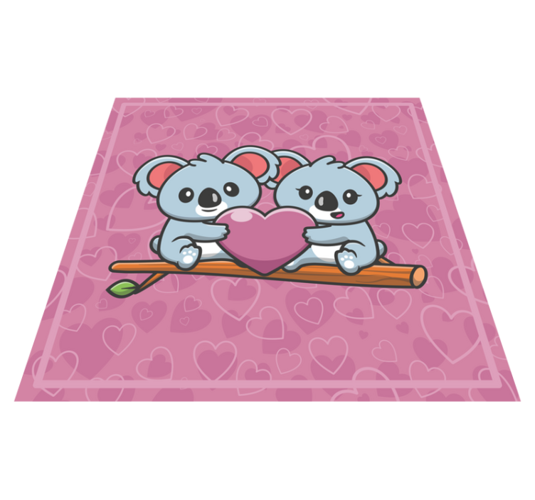 Tapis vinyle pour enfants coeur d'amour koala - TenStickers