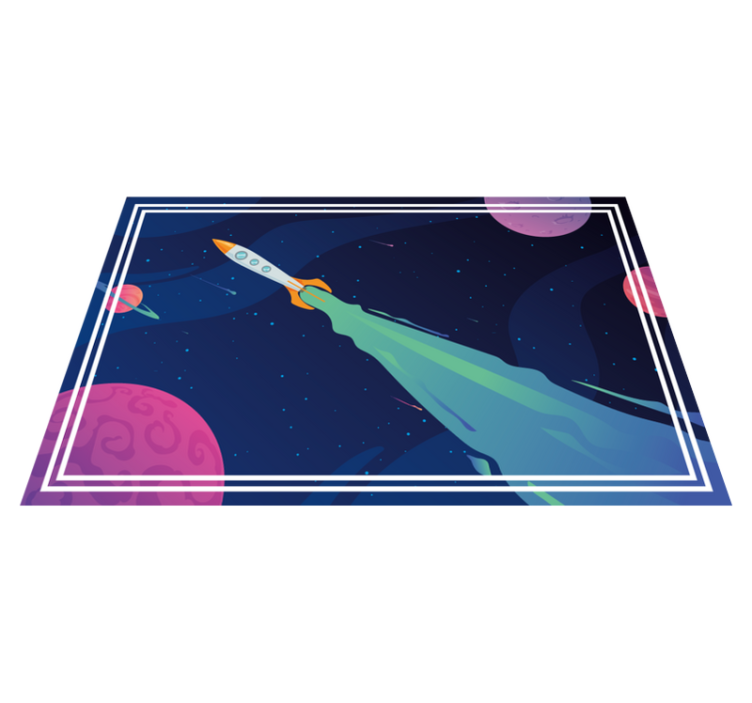 Tapis vinyle étoile vaisseau spatial en orbite - TenStickers