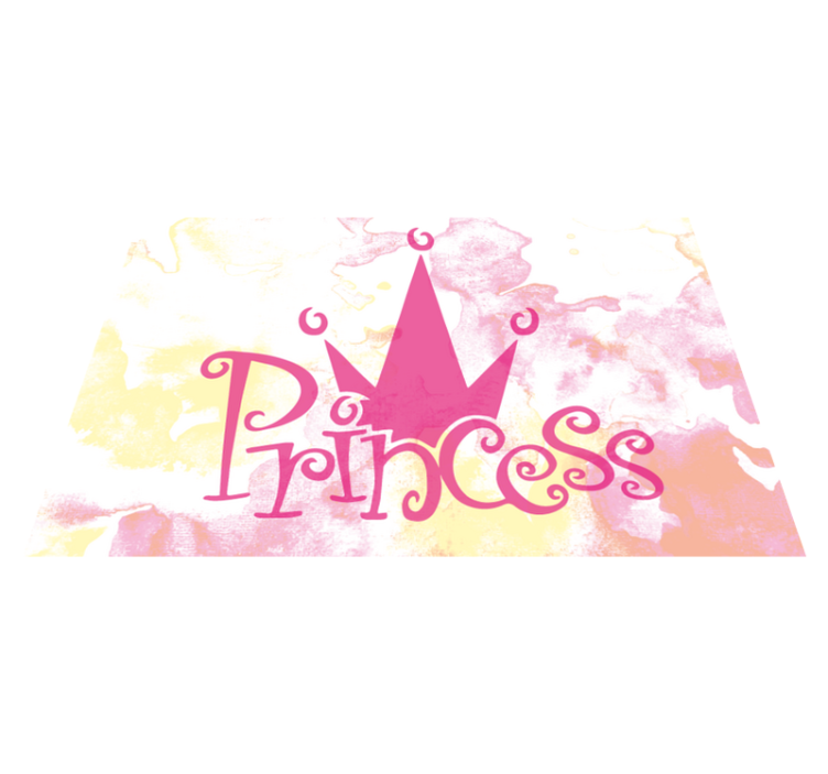 Tapis vinyle avec nom Couronne de princesse rose - TenStickers