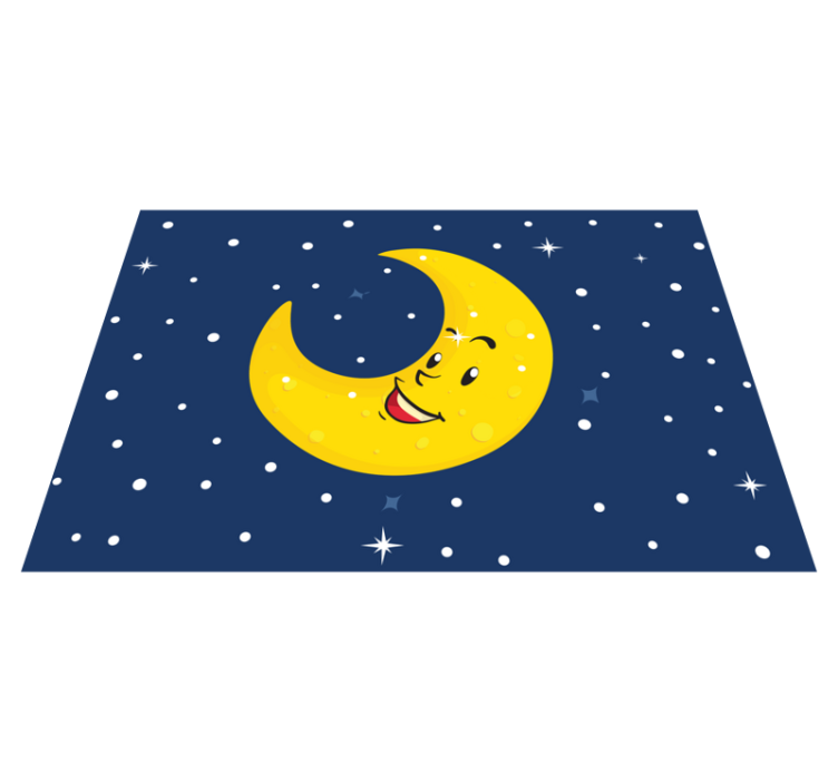 Tapis vinyle bébé lune heureuse souriante - TenStickers