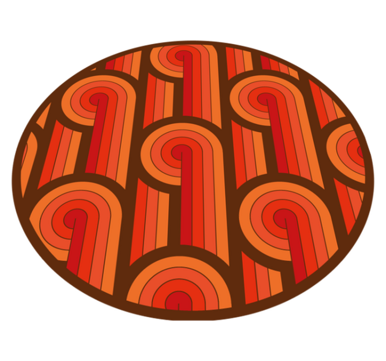 Tapis vinyle rond motif circulaire vintage - TenStickers