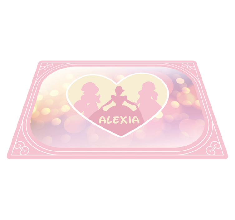 Tapis vinyle personnalisé silhouette de princesse coeur - TenStickers