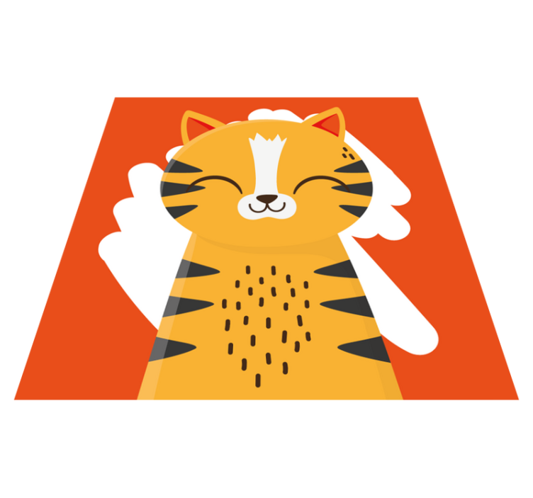 Tapis vinyle bébé conception de tigre heureux - TenStickers