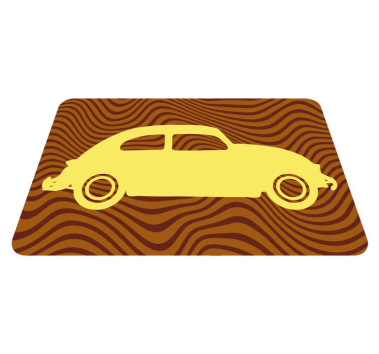 Tapis vinyle route silhouette de voiture ancienne - TenStickers
