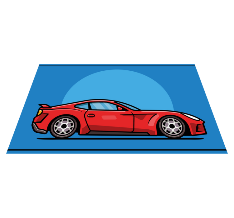 Tapis vinyle ado voiture de sport rouge - TenStickers
