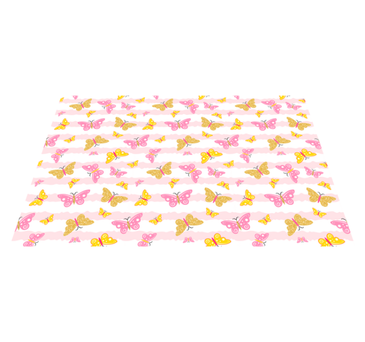 Tapis vinyle autres tapis papillons roses et jaunes - TenStickers