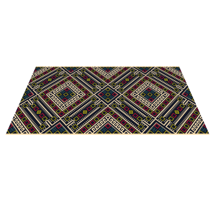Tapis vinyle salon vinylee géométrique zentangle - TenStickers