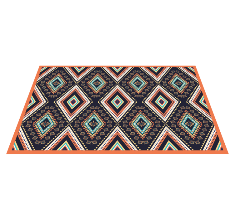 Tapis vinyle éthnique motif de diamant coloré - TenStickers