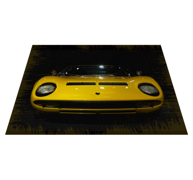 Tapis vinyle route voiture de sport jaune classique - TenStickers