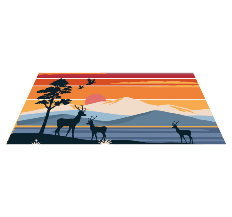 Tapis vinyle nature vue de crépuscule dans la nature sauvage - TenStickers