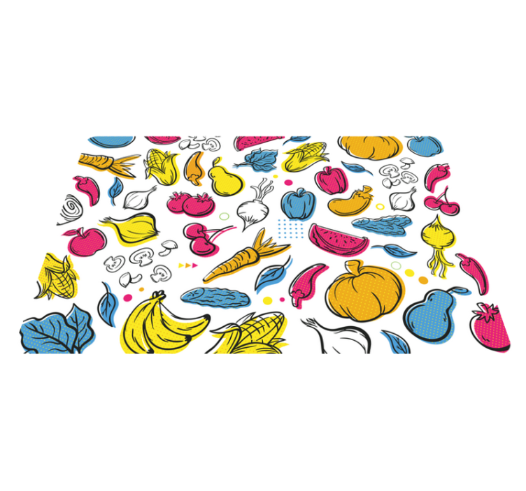 Tapis vinyle cuisine Fruits et légumes mélangés - TenStickers