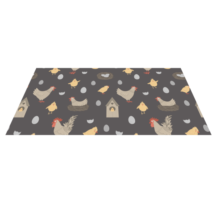 Tapis vinyle bébé modèle de poules et de nids - TenStickers