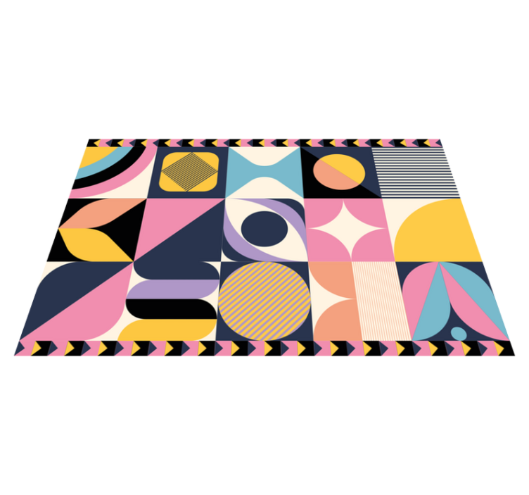 Tapis vinyle géométrique segments de couleur - TenStickers