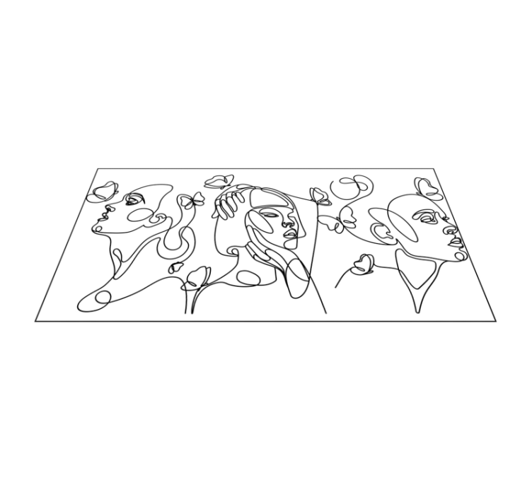 Tapis vinyle citation Silhouette de trois femmes - TenStickers