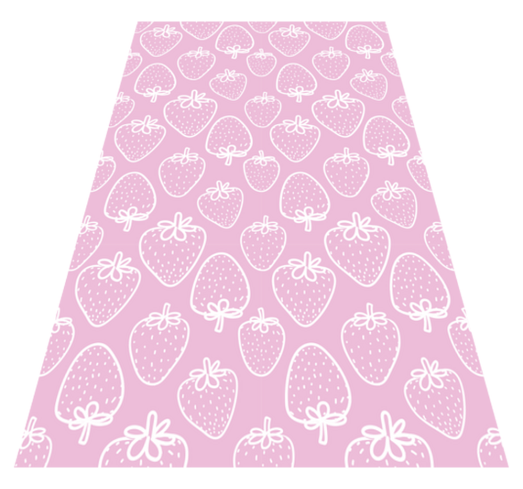Tapis vinyle cuisine motif fraise - TenStickers