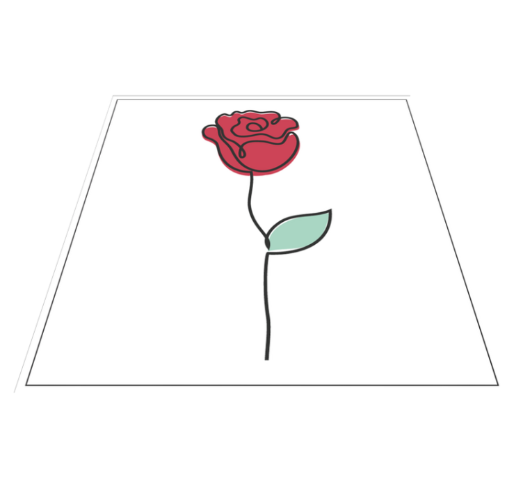 Tapis vinyle plantes fleur de rose élégante - TenStickers