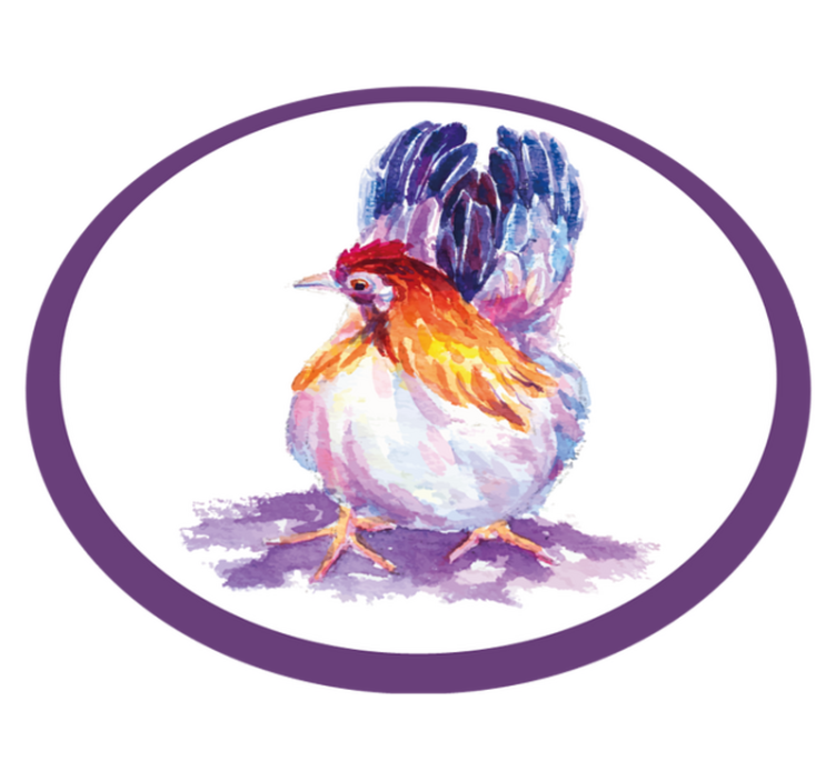 Tapis vinyle animal coq poulet coloré - TenStickers