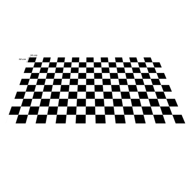 Tapis vinyle géométrique plaid noir et blanc - TenStickers
