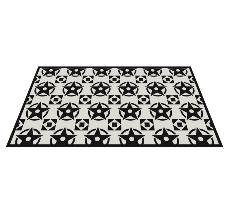 Tapis vinyle design moderne motif étoile noire - TenStickers
