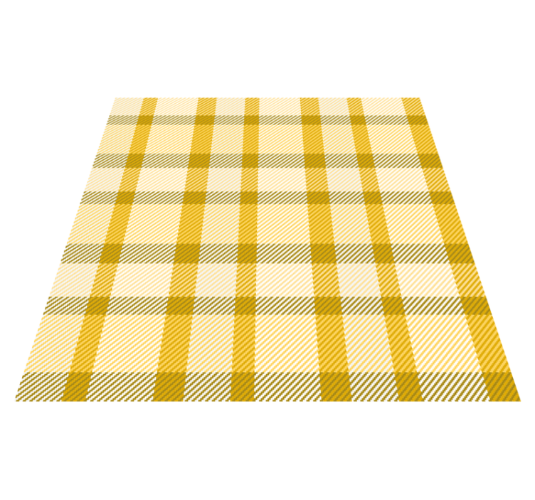Tapis vinyle rayures motif damier jaune - TenStickers