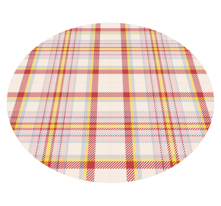 Tapis vinyle rond Carrés à motifs tartan écossais - TenStickers