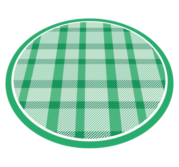 Tapis vinyle rond motif à carreaux verts - TenStickers