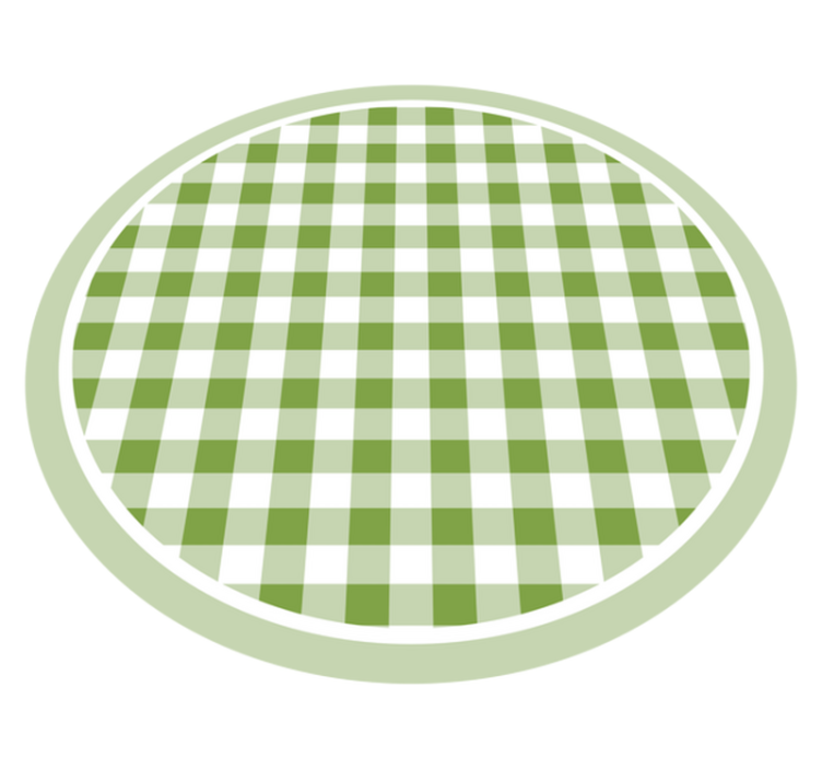 Tapis vinyle rond motif carreaux verts - TenStickers